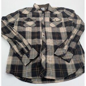 Outlander by Craft + Flow Plaid Western‎ Long Sleeve Woven Shirt Sz M Pearl Snap